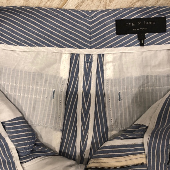 Rag & Bone Blue and White Pinstripe Shorts - Picture 5 of 6